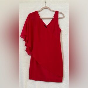 Elegant Red One-Shoulder Dress